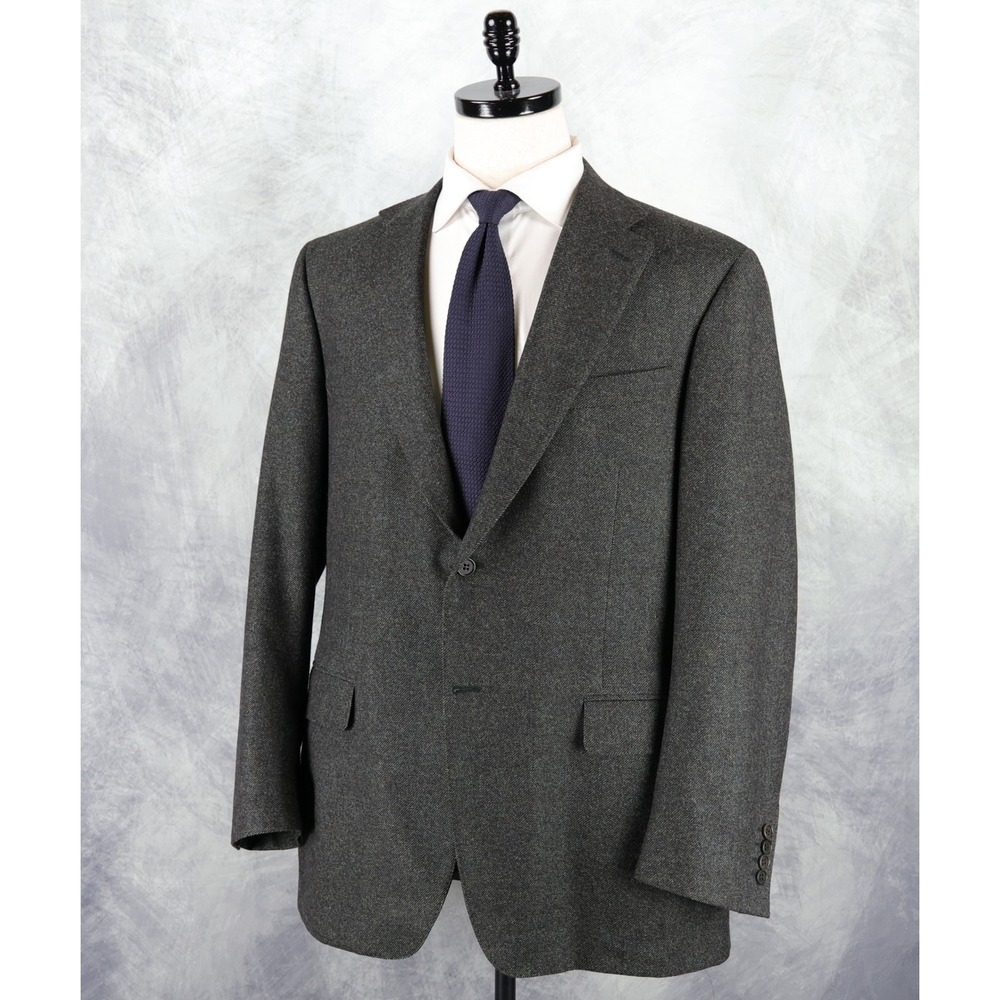 Canali Sport Coat Mens 54R 44R US Charcoal Wool Cashmere Blazer Made in Italy - Picture 4 of 11